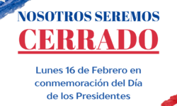 The Library will be CLOSED on President’s Day!